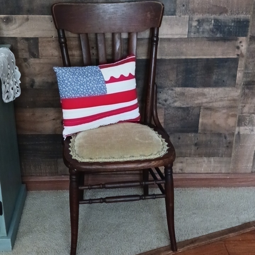 American Flag Inspired Red White and Blue Accent Pillow - Picture 6 of 8